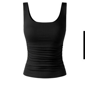 OGL Eco-SkinKiss®2.0 Ruched Sides Square Brami Tank Top-Hip Length